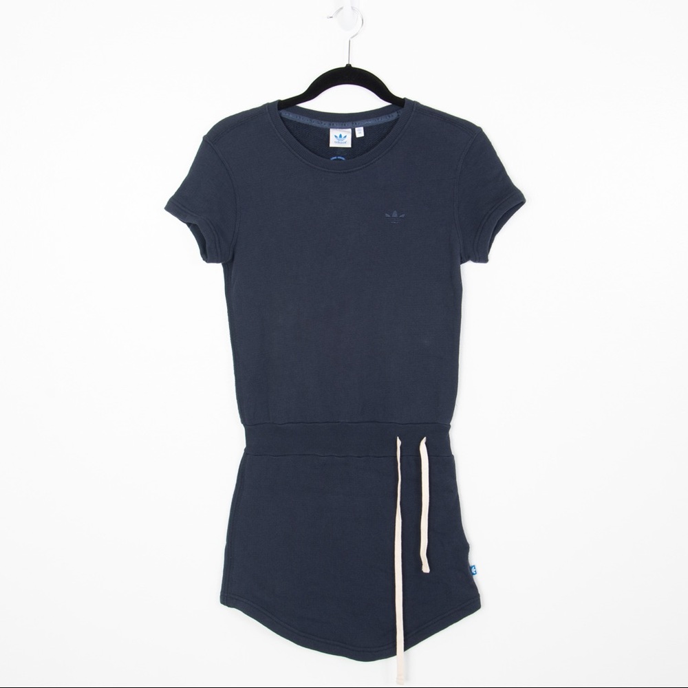 Adidas Drawstring Navy Blue Mini Dress
